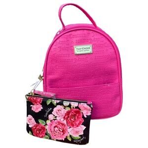 Juicy Couture Fuschia Heart and Soul Backpack and Pouch